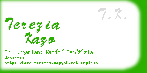 terezia kazo business card